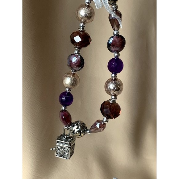 SOLD Valerie Parr Hill Crystal & Bead Prayer Box Bracelet NEW WITH TAG - Picture 5 of 8